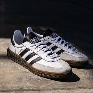 adidas Handball Spezial White and Black Leather Sneakers